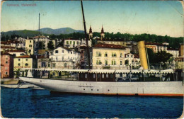 * T3/T4 1912 Volosko, Volosca (Abbazia, Opatija); Hafenbild / Port, Steamship, Restaurant (Rb) - Zonder Classificatie