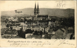 * T2 1903 Zagreb, Zágráb; Pogled Na Nadbiskupski Dvor I Stolnu Crkvu / Church + "ZÁGRÁB M.Á.P.U." Vasúti Bélyegzés - Ohne Zuordnung