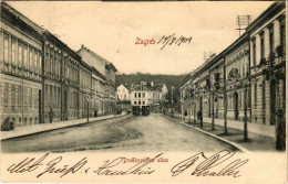 T2/T3 1903 Zagreb, Zágráb; Draskoviceva Ulica / Street View, Horse-drawn Tram (EK) - Sin Clasificación