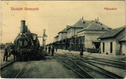 * T3/T4 1910 Versec, Werschetz, Vrsac; Pályaudvar, Vasútállomás, Vonat, Gőzmozdony. W.L. 104. / Railway Station, Train,  - Zonder Classificatie