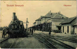 * T3/T4 1910 Versec, Werschetz, Vrsac; Pályaudvar, Vasútállomás, Vonat, Gőzmozdony. W.L. 104. / Railway Station, Train,  - Ohne Zuordnung