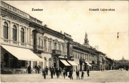 ** T2/T3 1908 Zombor, Sombor; Kossuth Lajos Utca, Knipl Gáspár Sörcsarnoka, Bank és Bizományi üzlet, Schlieszer Testvére - Ohne Zuordnung