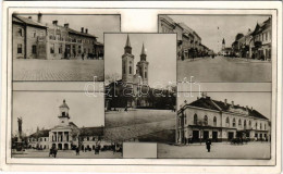 T2/T3 1942 Zombor, Sombor; Mozaiklap Városházával és Vadászkürt Szállodával / Multi-view Postcard With Town Hall And Hot - Ohne Zuordnung