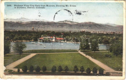 T3 1928 Denver (Colorado), Birdseye View City Park From Museum, Showing Mt. Evans In Distance (wet Damge) - Sin Clasificación