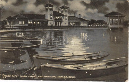 T3 1919 Denver (Colorado), City Park, Lake And Pavilion, Boats (wet Damage) - Unclassified