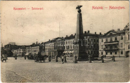 * T2/T3 1912 Helsinki, Helsingfors; Kauppatori / Salutorget / Market Square, Monument (EK) - Zonder Classificatie