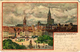 T4 1900 Strasbourg, Strassburg; Kleberplatz / Square. Velten's Künstlerpostkarte No. 285. Litho S: F. Hoch (EM) - Non Classificati