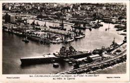 ** T2/T3 Casablanca, Le Port Vu D'avion, Au 1er Plan Le Jean-Bart, Au Mole Le Djenné / Aerial View (glue Marks) - Non Classés