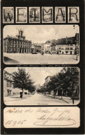 T2 1905 Weimar, Marktplatz, Schillerstrasse / Market Square, Street. Art Nouveau - Ohne Zuordnung