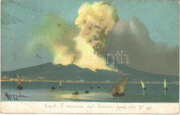 T3 1906 Napoli, Naples; L'eruzione Del Vesuvio Aprile 1906 / Eruption Of Mount Vesuvius. Litho S: Coppola (EB) - Ohne Zuordnung