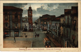 * T3 1932 Pescara, Piazza Garibaldi, Chiesa Del Protettore / Square At Night, Church, Tram (EK) - Ohne Zuordnung