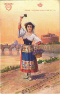 * T3 1927 Roma, Rome; Regina Carlton Hotel Advertising Card, Italian Folklore (fa) - Ohne Zuordnung