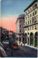 ** T1 Trieste, Street, Tram With Milka Advertisement, Shop Of Greinitz, American (USA) Flag) - Unclassified