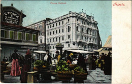 * T3 1908 Trieste, Trieszt; Piazza Goldoni / Square, Market (Rb) - Ohne Zuordnung