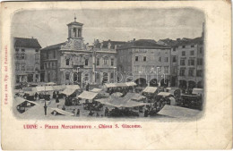 * T3 1905 Udine, Piazza Mercatonuovo, Chiesa S. Giacomo / Market, Church (EB) - Ohne Zuordnung