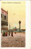 ** T2/T3 Venezia, Venice; Piazzetta E Palazzo Ducale / Square, Palace. Litho (EK) - Ohne Zuordnung