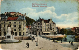 T3 1915 Ljubljana, Laibach; Marijin Trg / Marienplatz / Square (worn Corners) - Zonder Classificatie