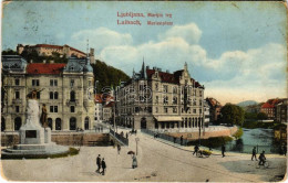 T3 1915 Ljubljana, Laibach; Marijin Trg / Marienplatz / Square (worn Corners) - Ohne Zuordnung