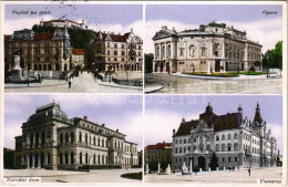 T2/T3 Ljubljana, Laibach; Pogled Na Grad, Opera, Narodni Dom, Univerza / General View With Castle, Operahouse, National  - Sin Clasificación