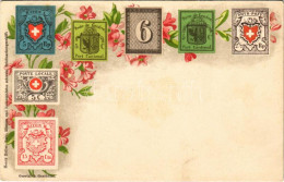 ** T3 Set Of Swiss Stamps. Henry Heller (Bern) ältestes Und Bedeutendstes Schweiz. Briefmarkengeschäft. Art Nouveau, Flo - Sin Clasificación