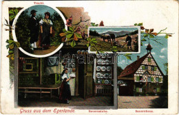 * T2/T3 1918 Gruss Aus Dem Egerlande. Tracht, Bauernstube, Bauernhaus / Czech Folklore, Peasant House And Room, Popular  - Zonder Classificatie