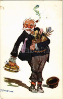 T3 1912 Austrian Folklore Art Postcard. Monopol 283-3. S: A. V. Schreitter (szakadás / Tear) - Non Classificati