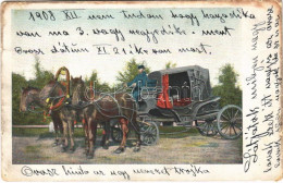 * T3/T4 1908 Russian Folklore, Troika Pulled By 3 Horses (kopott Sarkak / Worn Corners) - Unclassified