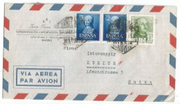 Espana Commerce AirmailCV Madrid 26may1951 X Suisse With Isabella C.75 Pair + Franco C.15 - Autres & Non Classés