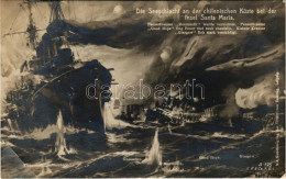 * T3 Die Seeschlacht An Der Chilenischen Küste Bei Der Insel Santa Maria / WWI German Navy (Kaiserliche Marine) Art Post - Ohne Zuordnung