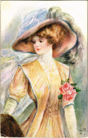 * T3 1916 Lady Art Postcard (Rb) - Unclassified