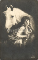 T4 Lady With Horse Art Postcard (EM) - Unclassified