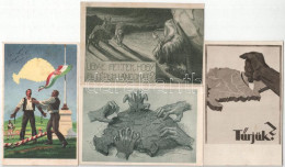 ** 4 Db RÉGI Irredenta Propaganda Képeslap / 4 Pre-1945 Hungarian Irredenta Propaganda Art Postcards - Unclassified