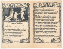 * T2/T3 Három Kislány, írta B. Ida. Besskó Károly Grafikai Intézet. 2-részes Kihajtható Irredenta Művészlap / Hungarian  - Ohne Zuordnung