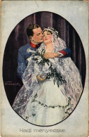 * T2/T3 Hadi Menyecske / WWI Austro-Hungarian K.u.K. Military Art Postcard, Soldier's Wife, Romantic Couple. P.G.W.I. 13 - Ohne Zuordnung