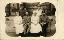 * T4 1915 Budapest, Sérült Osztrák-magyar Katonák Csoportja Nővérekkel / WWI Austro-Hungarian K.u.K. Military, Group Of  - Ohne Zuordnung