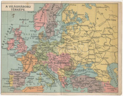 * T3 A Világháború Térképe. Lengyel Lipót Műintézet Kiadása. 2-részes Kihajtható Képeslap / WWI Military, Map Of The Fir - Unclassified