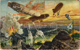 * T4 1915 Zeppelin, Gross, Parseval / WWI German Military Art Postcard With Airships (EM) - Non Classés