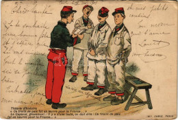 * T3 1901 Théorie D'histoire / French Military Art Postcard, Litho (szakadás / Tear) - Ohne Zuordnung