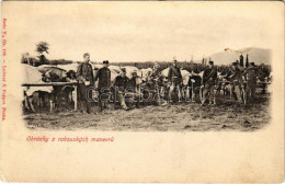 ** T2/T3 Obrázky Z Rakouskych Manevru / Osztrák-magyar Katonai Hadgyakorlat / Austro-Hungarian Military Maneuver, Soldie - Ohne Zuordnung