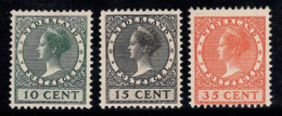 Pays-Bas 1924 Mi. 138-140 Neuf ** 100% Reine Wilhelmine - Unused Stamps