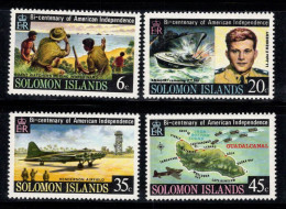 Îles Salomon 1976 Mi. 318-321 Neuf ** 100% Independence, États-Unis, AVION - Islas Salomón (...-1978)