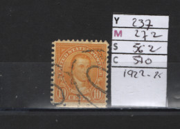 PRIX FIXE Obl 237 YT 272 MIC 562 SCO 570 GIB Monroe 1922 1925 Etats Unis 58/08 - Used Stamps
