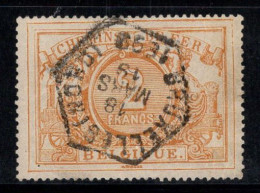 Belgique 1882 Mi. 14 Oblitéré 100% Chemin De Fer, ARMOIRIES, 2 Fr - Used