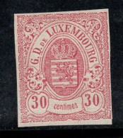 Luxembourg 1859 Mi. 9 Sans Gomme 100% Signé 30 C, Armoiries - 1859-1880 Wappen & Heraldik