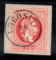 Autriche 1867 Mi. 37 Oblitéré 100% LOBOSITZ 71, 5 Kr, Franz Joseph - Oblitérés