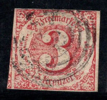 Thurn Et Taxis 1862 Mi. 32 Oblitéré 80% 3 Kr, - Other & Unclassified