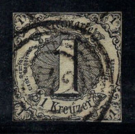 Thurn Et Taxis 1852 Mi. 7 Oblitéré 100% 1 Kr, - Otros & Sin Clasificación