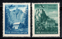 Yougoslavie 1951 Mi. 656-657 Neuf ** 100% Poste Aérienne Paysages, Avions - Airmail