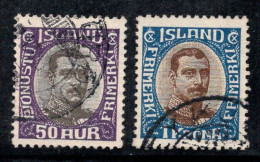 Islande 1920 Mi. 95-96 Oblitéré 100% Roi Christian X - Used Stamps
