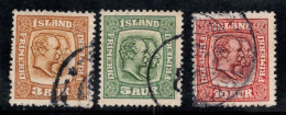 Islande 1915 Mi. 77, 79, 81 Oblitéré 100% Roi Christian IX - Gebraucht